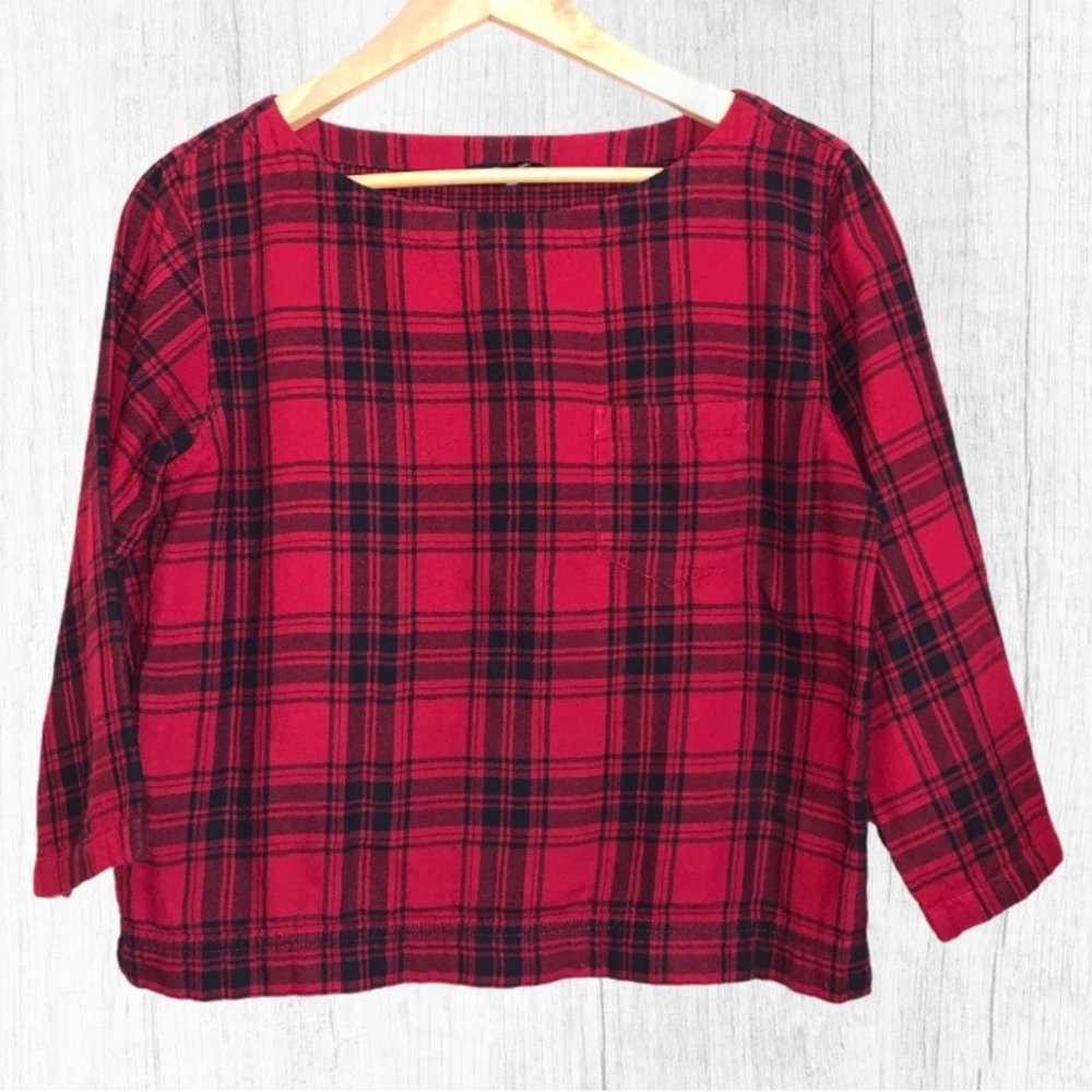 Madewell Curtis Plaid Herald Top Sz M